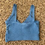 Princess Polly  Blue Knit Crop Top  Photo 1