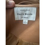 Haute Monde Women's Trench Coat Size Large Dark Brown Belted Faux Leather Photo 6