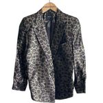 SMYTHE Film Fest Sharp Shoulder Blazer Metallic Leopard Gray Size 2 Photo 0