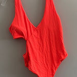 Matte Collection Bright Orange Cut Out One Piece Swimsuir Photo 0