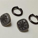 Monet Lot Of 2 Signed Purple Clip On Earrings Signed And Napier Photo 0