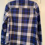 IZOD Blue & White Plaid Long Sleeve Button Up Shirt XS Photo 7