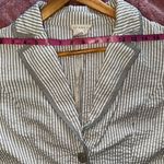 Sandro Paris Women's Jacket 100% Cotton Grey And White Seersucker Size M GUC Photo 8