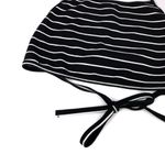 American Apparel  Halter Tie Back Crop Top Black White OS Photo 2