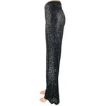 ASOS Design Black Sequin Shimmer Glitter Wide Leg High Waist Trousers Pants Sz 4 Photo 1