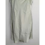 Aritzia Wilfred Sage Green TRYST Square Neck Mini Satin Slip Dress Women's Small Photo 3