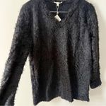 Koton Black Fuzzy Knit V Photo 3