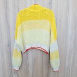 Free People Womens Sunbrite Sweater Size M Yellow Striped Cropped Oversized Cozy Photo 3