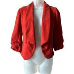 Cartonnier by Anthropologie Ladies Red Orange Open Front Blazer Size 4 Photo 0