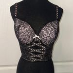 Victoria's Secret  DREAM ANGELS BLACK LACE DD CORSET CAMI LACE MESH TOP Photo 0