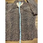 Allison Taylor  Animal Print Silk Blazer Jacket Full Zip Lined Black Brown Size S Photo 7