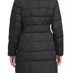 Cole Haan Women's Black Knee Length Hooded Quilted Down Coat Jacket Photo 3