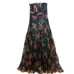 Lulus  NWT Mesmerizing Forever Black Floral Pleated Organza Maxi Dress M Photo 1