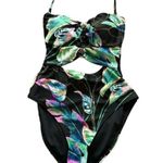 Sweetheart Hulu Honey Black Sexy Floral Swimsuit Size Small GUC #1153 Photo 5