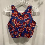 Athleta  long line conscious crop tropical sports bra sz large Photo 6