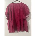 Knox Rose  Women's Pink Embroidered Polka Dot Tassel Butterfly Sleeve Top sz‎ 3X Photo 3