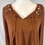 Kori America 100% cotton long sleeve copper top with lace detail size small Photo 1