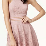 City Studio Lace Fit & Flare Pink Juniors Dress Size 3 Formal Homecoming Photo 0