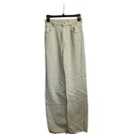 ZARA  Pants Size 2 Long Frayed Bottom Buttery Cream Photo 2