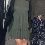 Olive Green Mini Skater Dress Photo 4