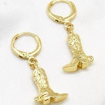Gold Cowboy Western Boot Earrings Photo 0