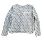 IRO Handi Diamond Knit Snap Up Jacket Boucle Tweed Blue White Old Money Preppy Photo 7