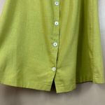 Ellison  Green Linen Blend Puff Sleeve Button Front Dress Small Photo 5