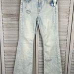 Aeropostale High Rise Flare Stretch Jeans Light Wash Distressed-6 Photo 0