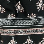 Xhilaration Long bell sleeve black and pink boho keyhole back dress with pockets size medium Photo 5