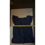 Apostrophe  Navy Ruffled Sleeveless Top Size LP Long Petite Balletcore Boho Fairy Photo 9