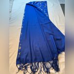 Pashmina Scarf made‎ in Turkey, Blue and Gold Photo 4