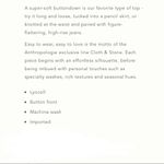 Anthropologie Anthro Cloth & Stone Tencel Chambray Shirt Top Photo 7