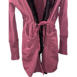 Free People Westwood Hooded Cardigan Women Small Velvet Trim Bohemian Duster Photo 7