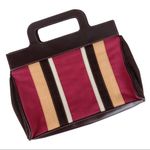 Victoria's Secret  suede striped mini Tote Purse Photo 0