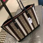 Coach NWT Mollie Tote In Signature Jacquard With Stripes C4088 Photo 2