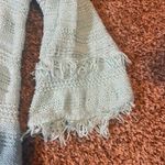 Chico's  Light Blue Knit Sweater 3 L Bell Sleeve Fringe V Neck‎ Casual Top Photo 1