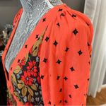 Free People Tallula Poppy Orange Deep-V Mixed Floral Boho Dress Size S Photo 5