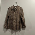 Chico's Chico’s Coolmax All Seasons Cheetah-Print Classic Button Down Shirt Photo 3