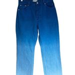 ZARA NWT Straight Leg Ombre Blue High Rise Jeans SZ-8 Bloggers Fav Photo 2