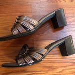 Liz Claiborne  Bronze Color Leather Mules Photo 0