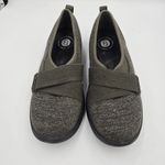 NWOT BZees Niche III Skimmers Women Size 7 M Olive Green Silver Slip On Stretch Photo 1