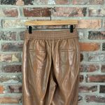 Maison D’Amelie Tan Faux Leather Pull On Pants, 4 Photo 5