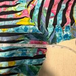 Colorful Striped Women's Lightweight Shirt Jacket 2X Black Photo 4