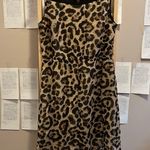 Buttons Leopard Print High Low Sleeveless Dress with Photo 4