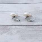 Vintage Clip On Earrings Just Under 5/8" Faux Pearl Photo 3