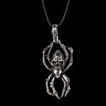 Retro Spider Pendant Domineering Personality‎ Double Skull Zinc Alloy Necklace Black Photo 6