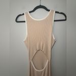 Amazon  Knit Beige White Sleeveless‎ MidiDress With Cutout Size Small Photo 2
