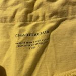Charter Club  Shirt Womens Large Mustard Yellow Embroidered Split Neck Long Slv Photo 1