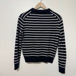 J.Crew  Cashmere collared sweater in stripe size XS Oversized Relaxed Black Photo 4