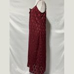 Band Of The Free New Lace Up V-Neck Diamond Midi Dress Lila Merlot Size Small Photo 8